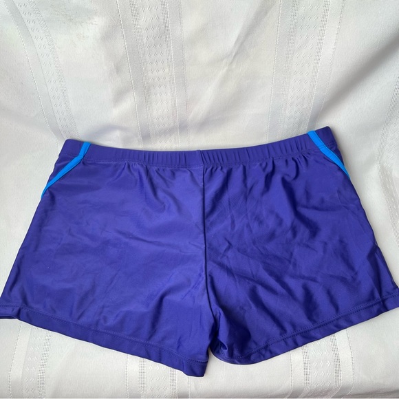 Swimming Shorts Mens XL Blue Lined Beach Shorts Swim Trunks - Picture 2 of 13